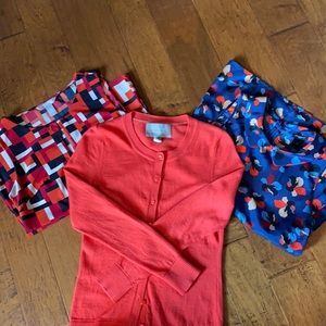 Orange merino wool cardigan bundle